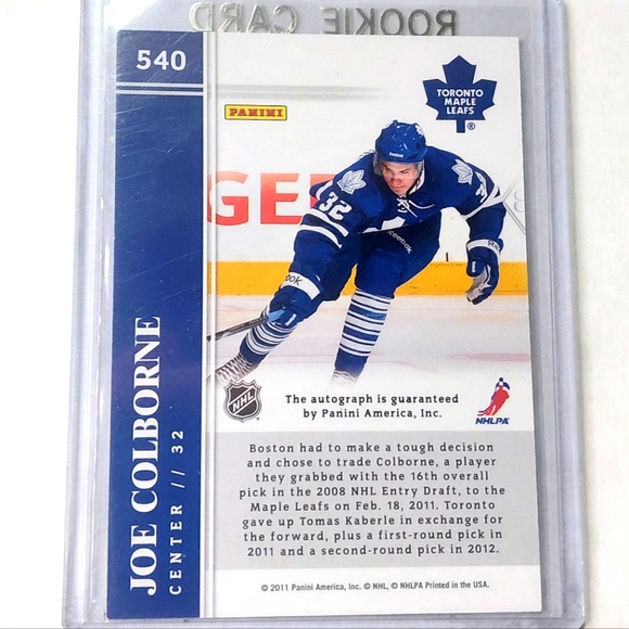 Joe Colborne Panini Score Hot Rookies Autograph Hockey Card Toronto Maple Leafs - Picture 2 of 2